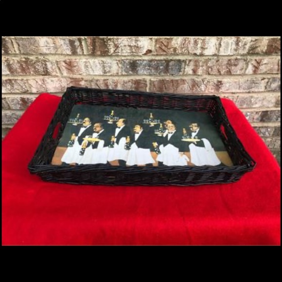 Serving tray waiter restaurant scene - Guy Buffet Santa Barbara vintage - Picture 2 of 3